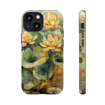 Zen Lotus Watercolor Painting iPhone 15 Case