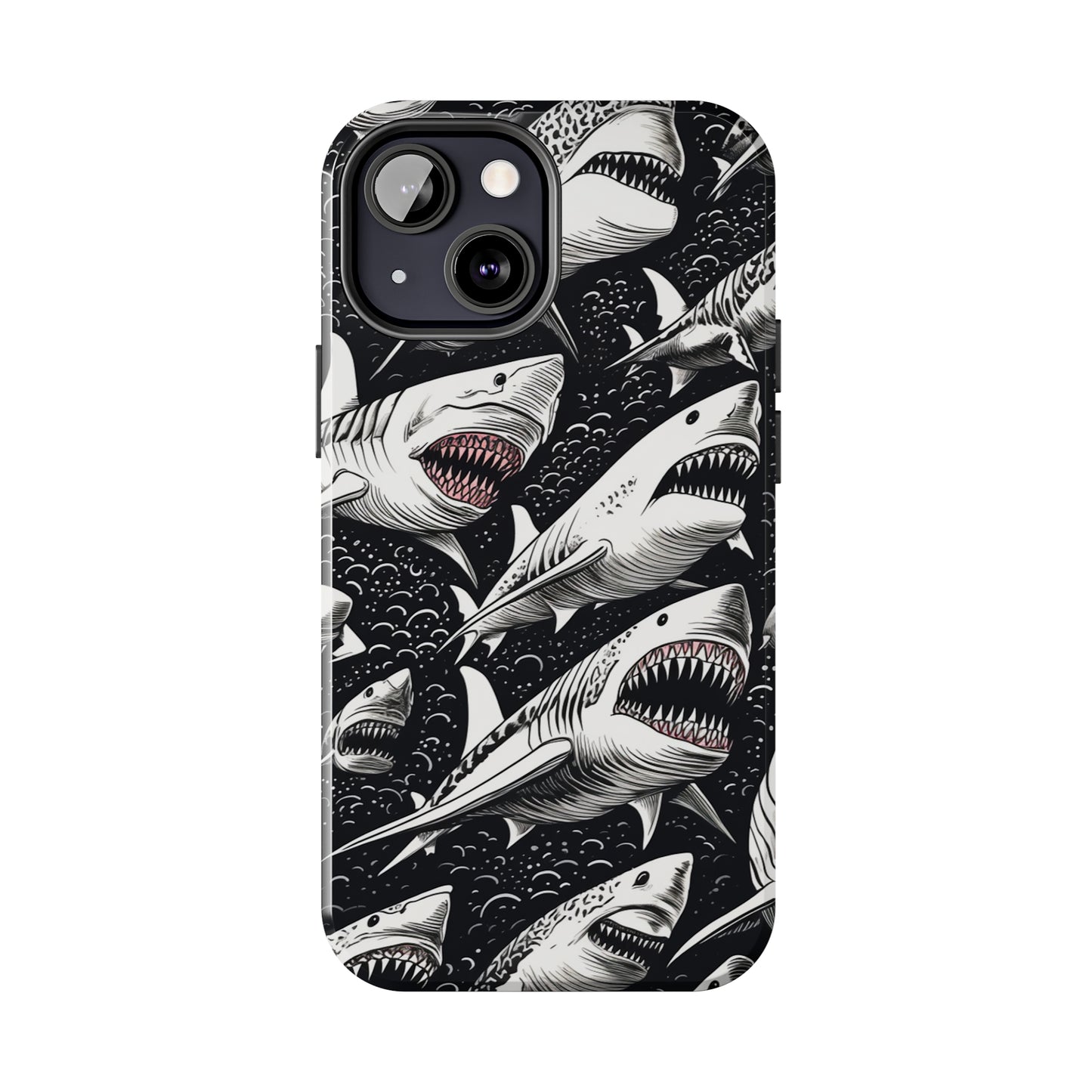 Deep Blue Mystery: Majestic Shark Design | Aquatic Adventure iPhone Case