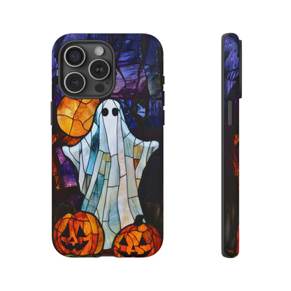 Stained Glass Halloween Ghost and Jack-o'-Lanterns Phone Cover