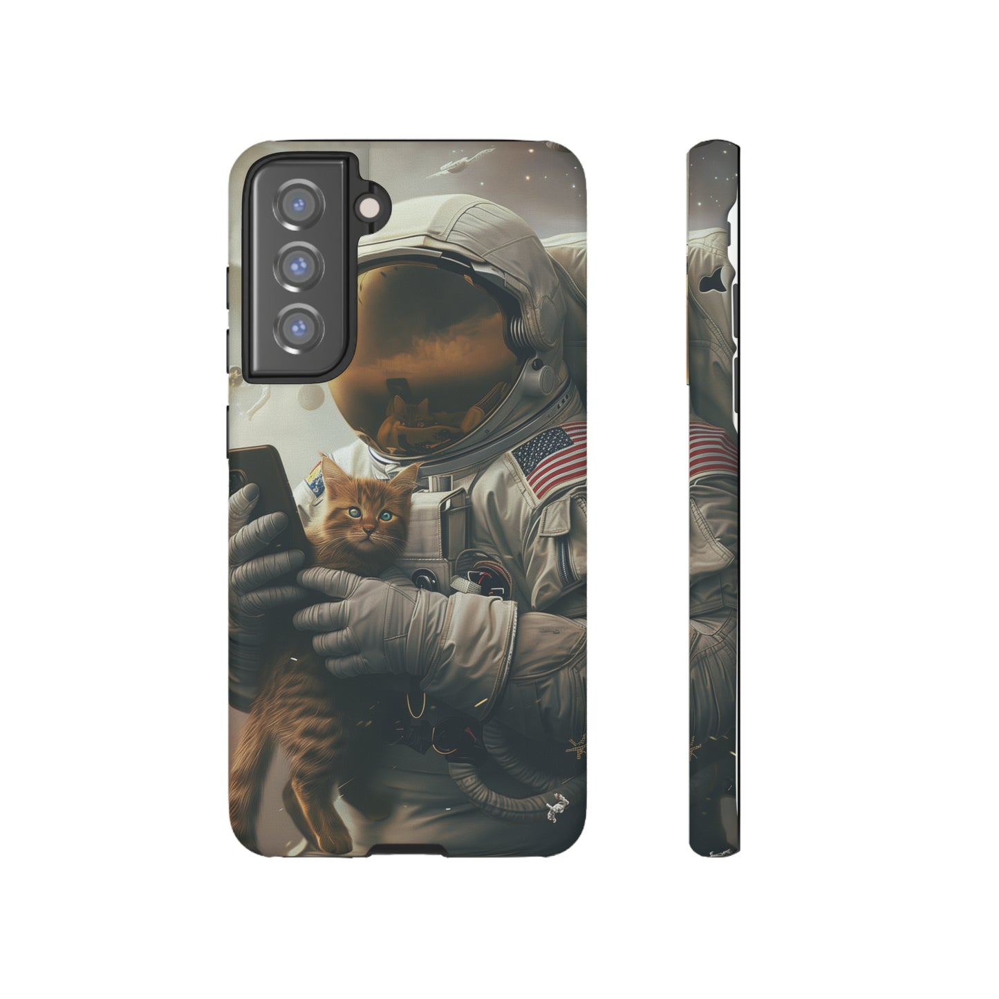 The Astronaut and the Cat Phone Case