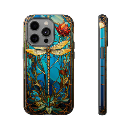 Vintage Art Nouveau Stained Glass Dragonfly Phone Case