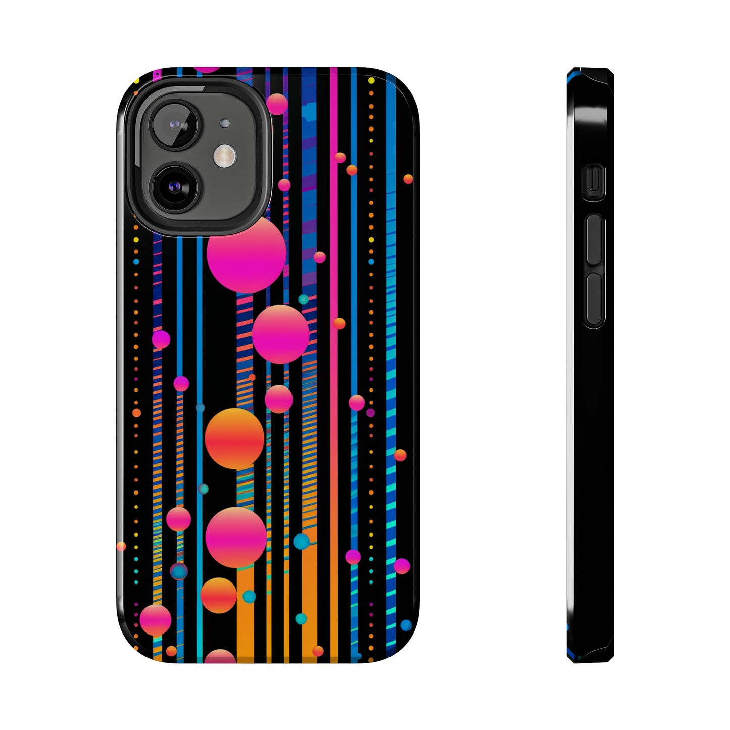 Experience a Blast from the Past: Retro Psychedelic Bubbles Tough Case for Apple iPhone Models