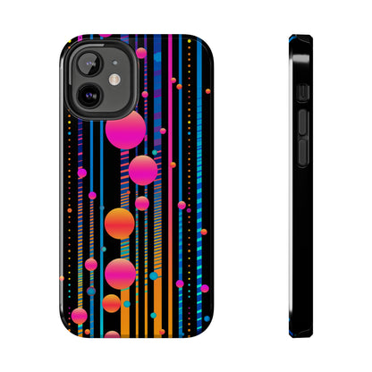 Experience a Blast from the Past: Retro Psychedelic Bubbles Tough Case for Apple iPhone Models