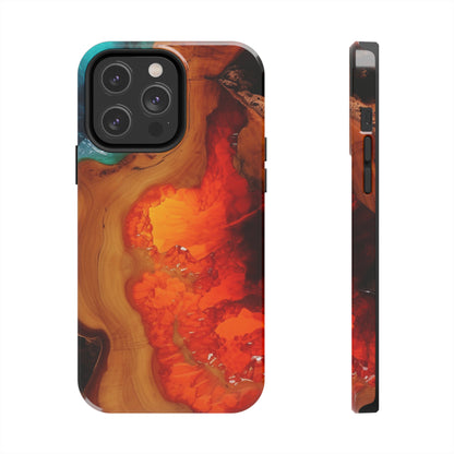 Faux Wood and Colorful Epoxy iPhone Case | Embrace the Beauty of Nature and Vibrant Artistry