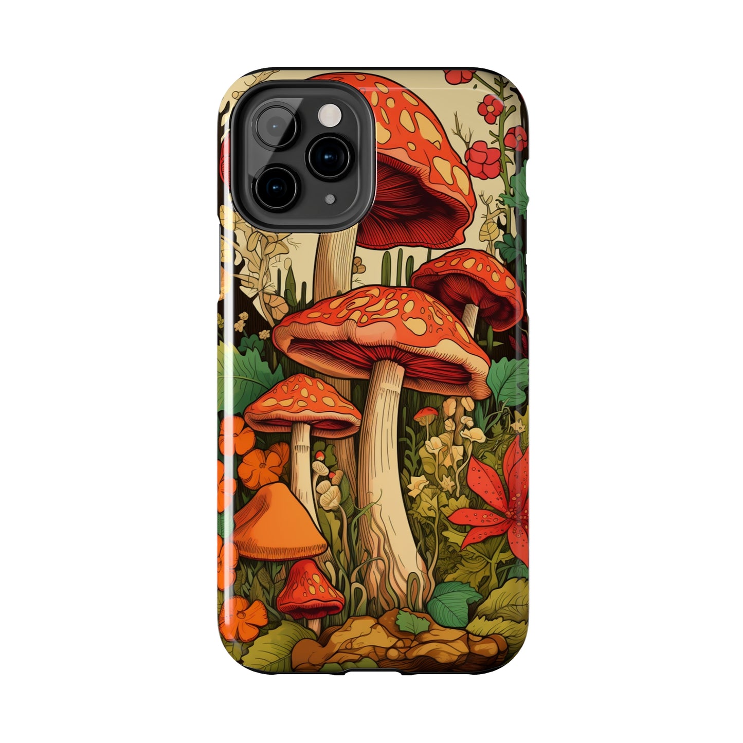 Psychedelic Retro Mushrooms: Dive Deep into Nostalgic Vibes | iPhone Case