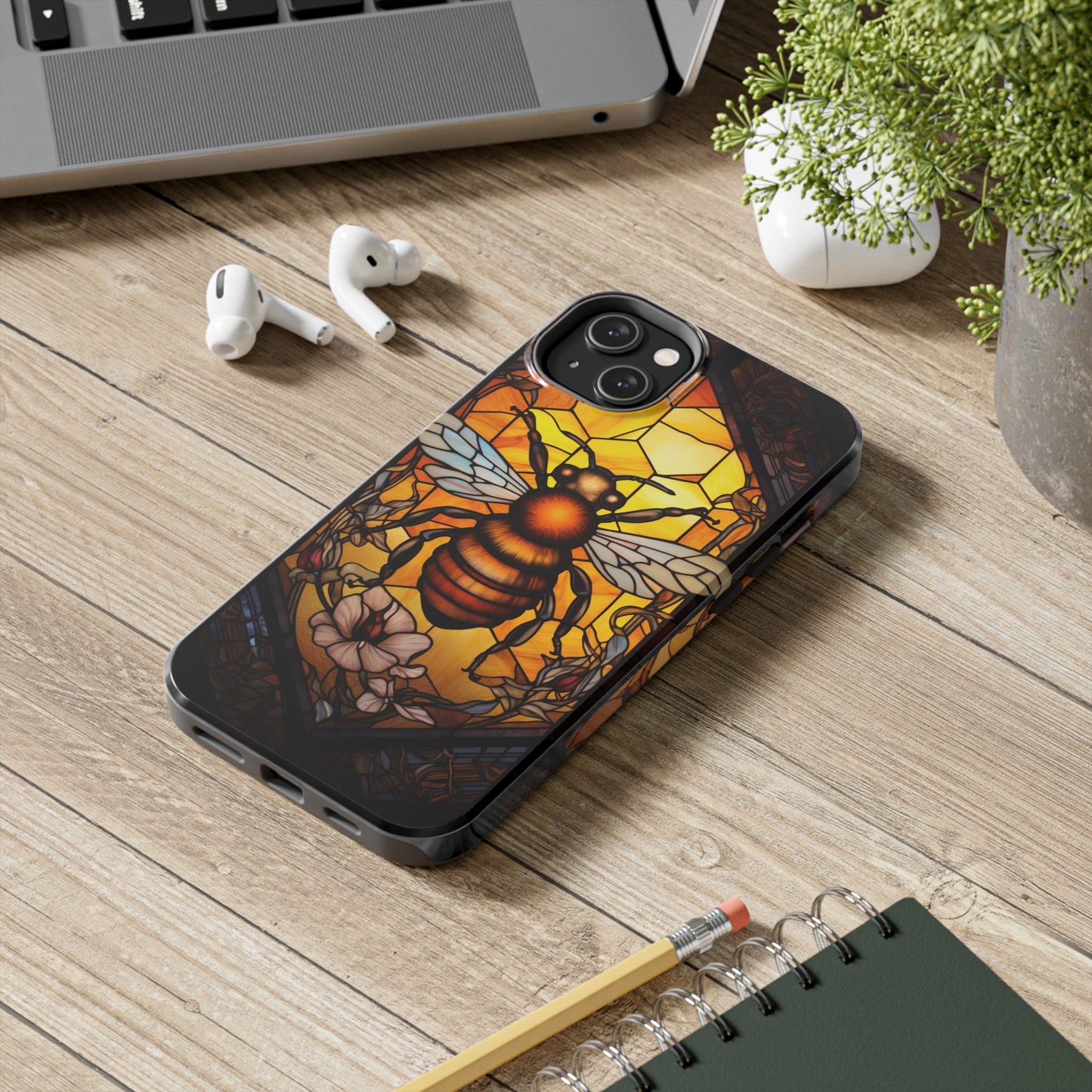 Stained glass Honey Bee iPhone Case | Embrace the Sweetness of Nature's Workers