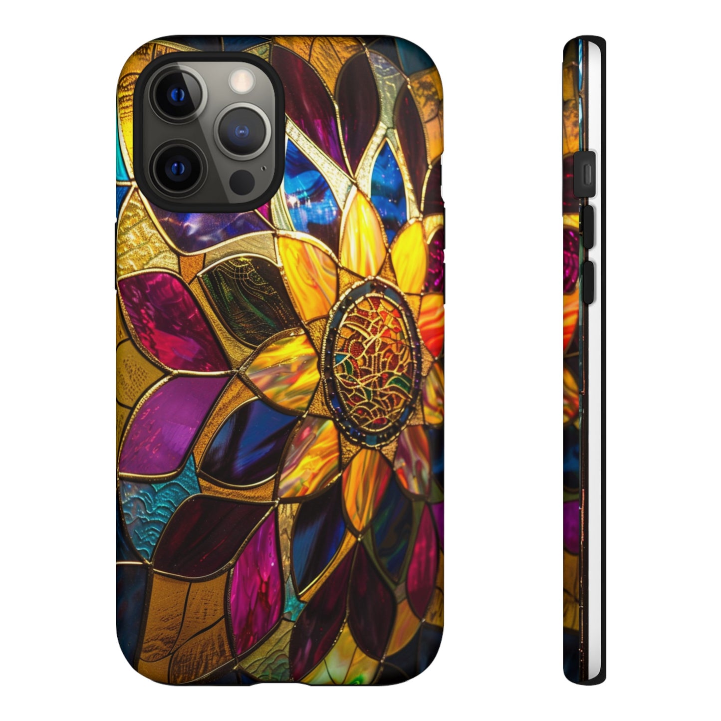 Cosmic Stained Glass Mandala Phone Case