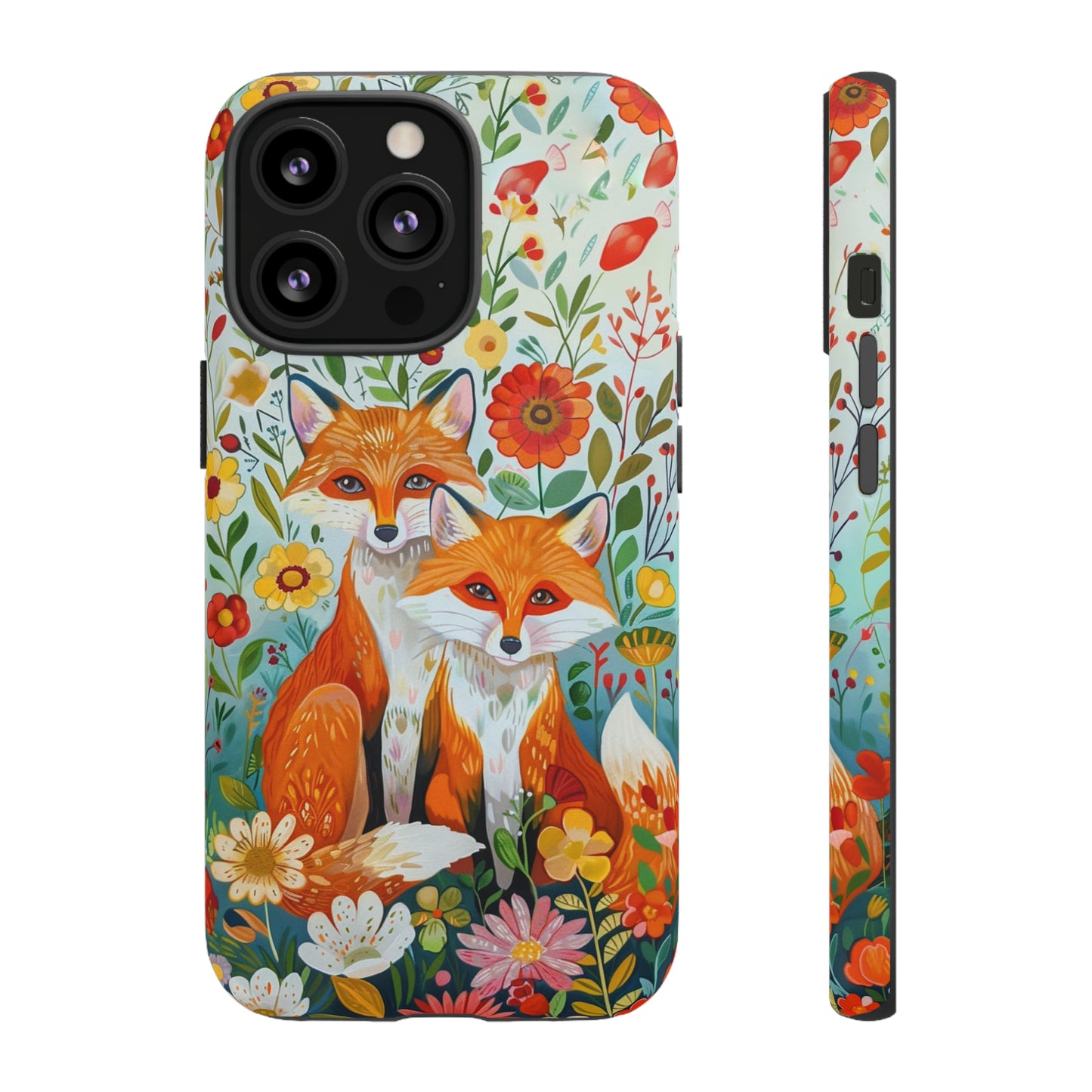 Foxes in the Floral Garden Phone Case