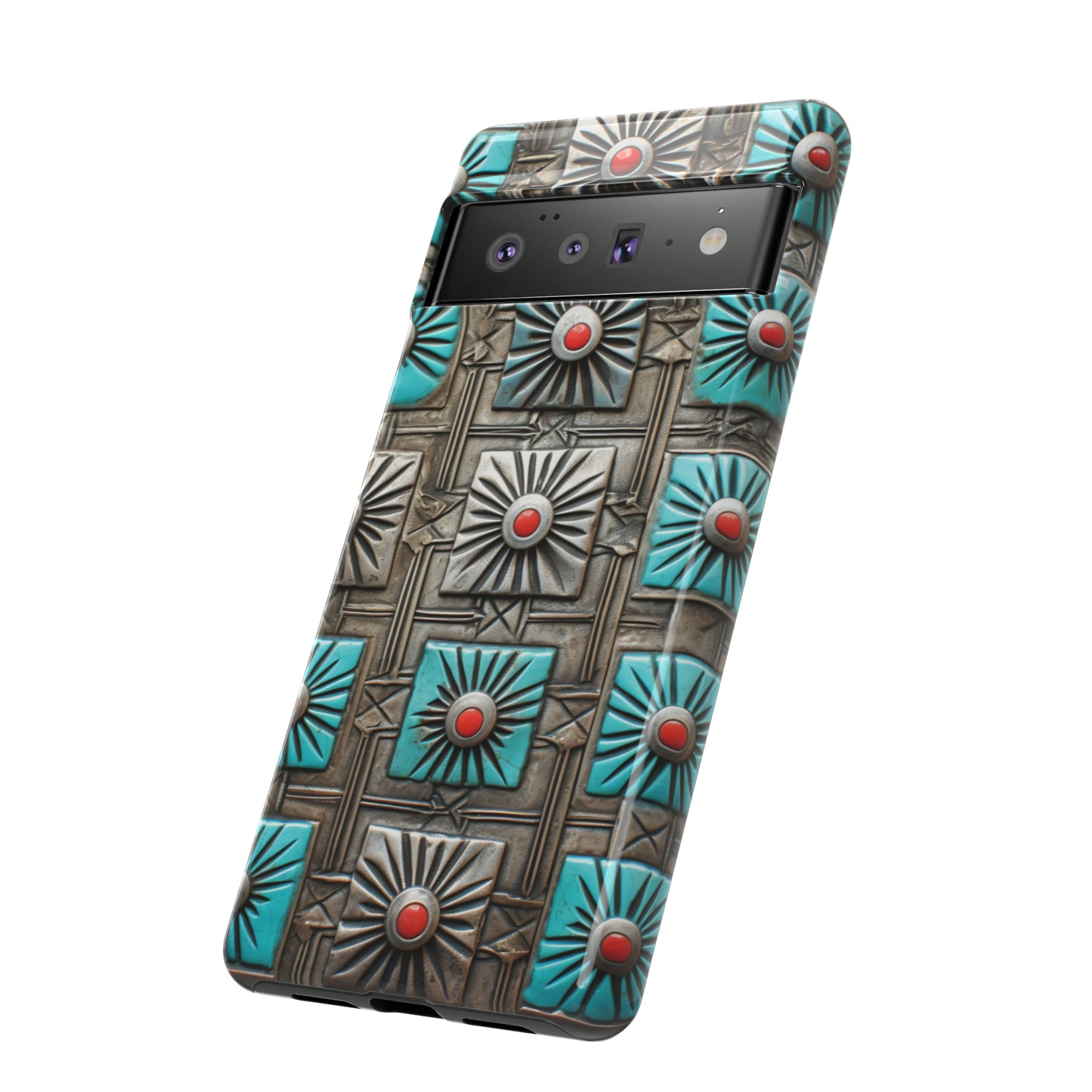 Vintage Navajo Native American Turquoise Concho Phone Case for iPhone 15, 14, 13, 12, 11 Pro Max, 14 Plus, iPhone XS Max, iPhone XR, iPhone 7, 8, 14, 15 Plus, SE