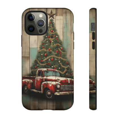 Classic Red Pickup Truck Christmas Phone Case