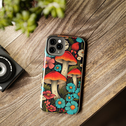 Psychedelic Retro Mushrooms iPhone case | Dive into Vintage Vibes