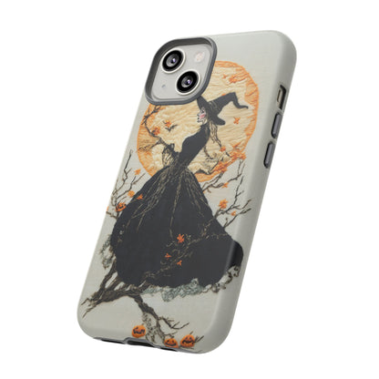 Halloween Witch Autumn iPhone Case, Embroidered Style