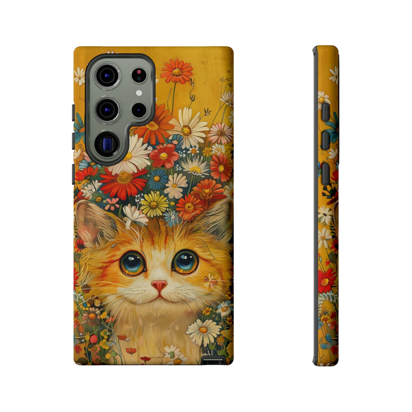 Cute Cat in Floral Garden Phone Case