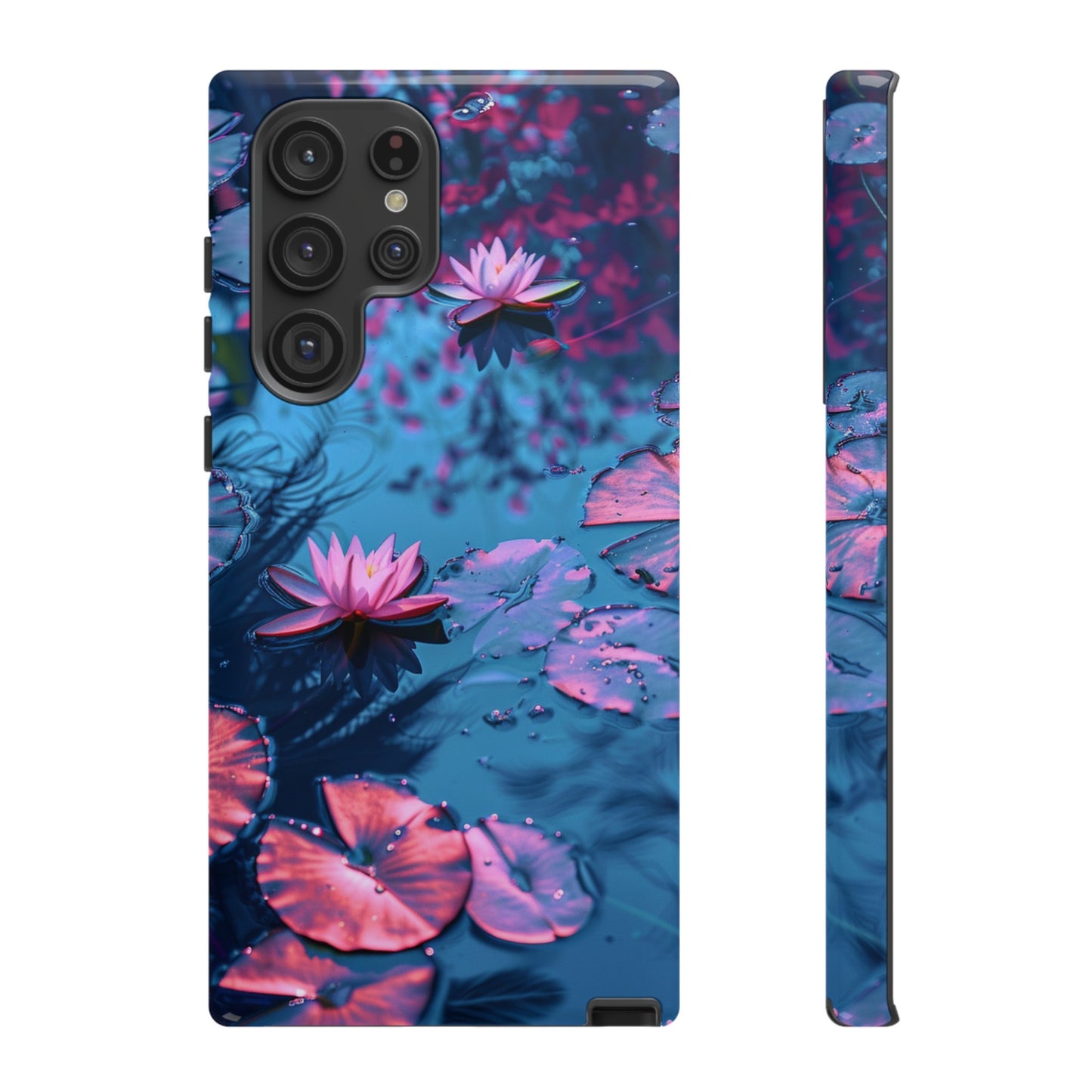 Magenta and Blue Color Zen Lily Pad Phone Case