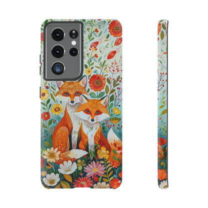 Foxes in the Floral Garden Phone Case