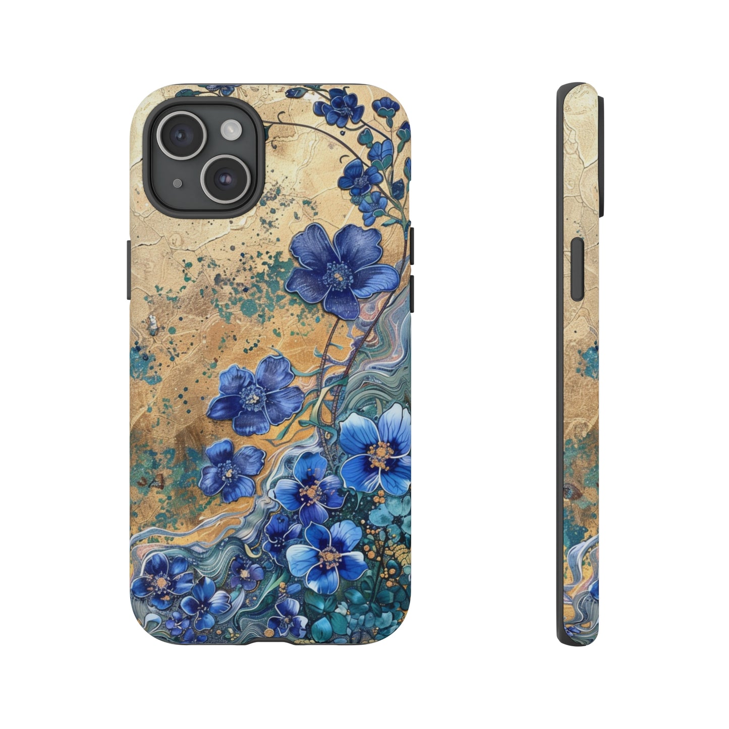 Forget Me Nots Vintage Color Splash Floral Design Phone Case