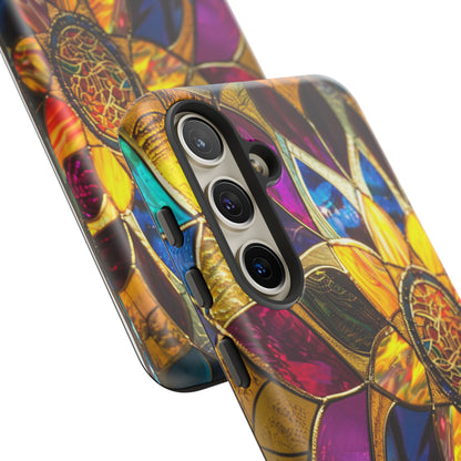 Cosmic Stained Glass Mandala Phone Case