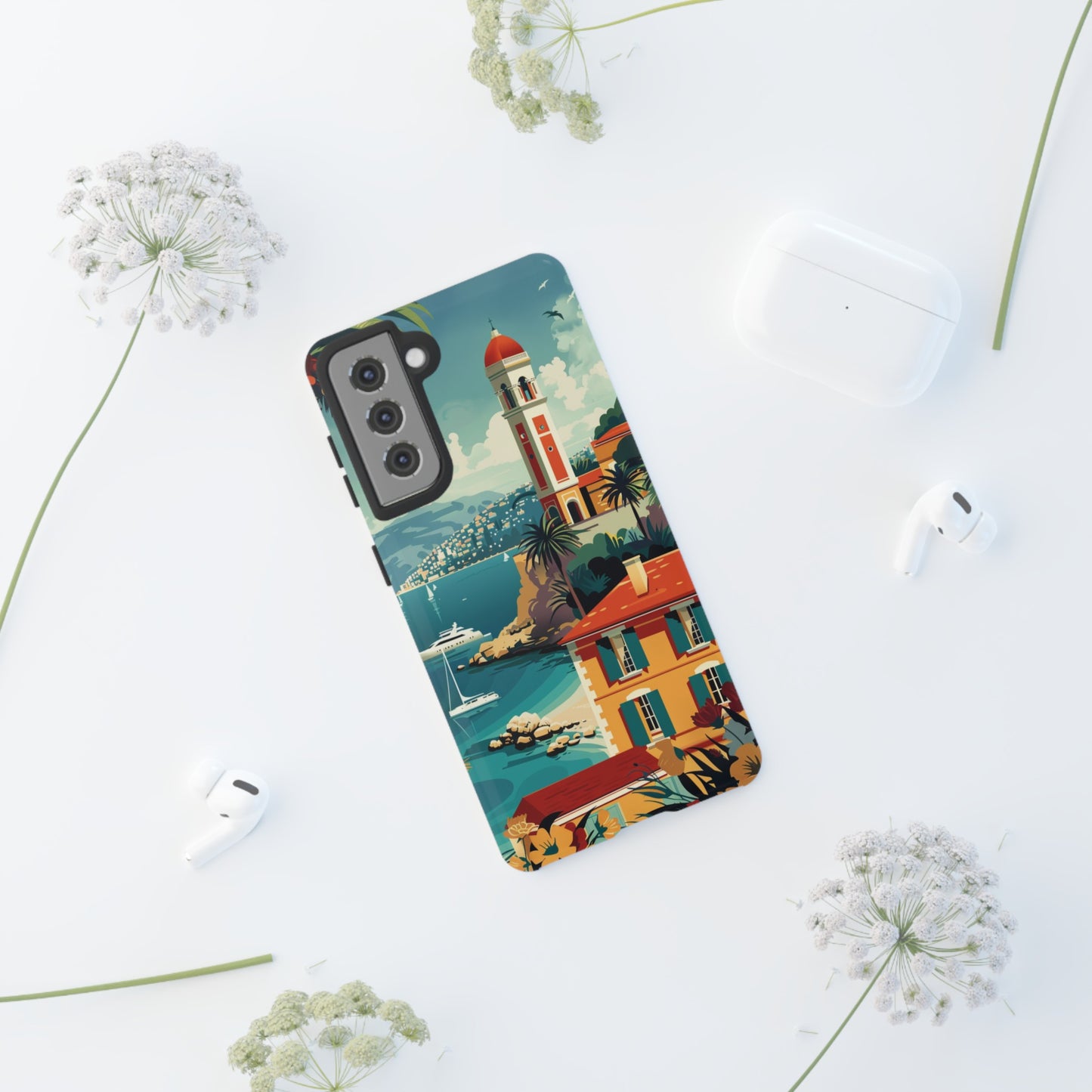 Midcentury French Riviera Landscape Painting Phone Case