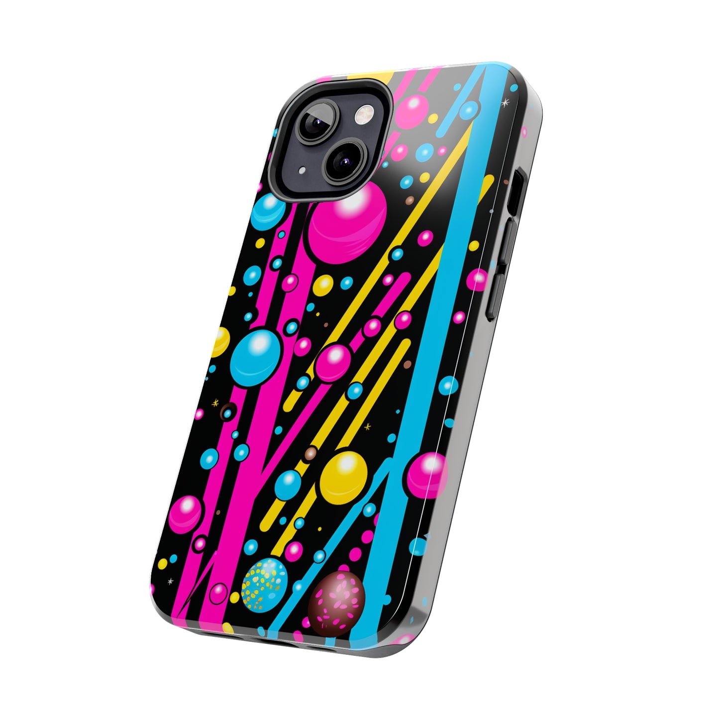 Retro Geometric Psychedelic iPhone Case | A Nostalgic Trip to Colorful Dimensions