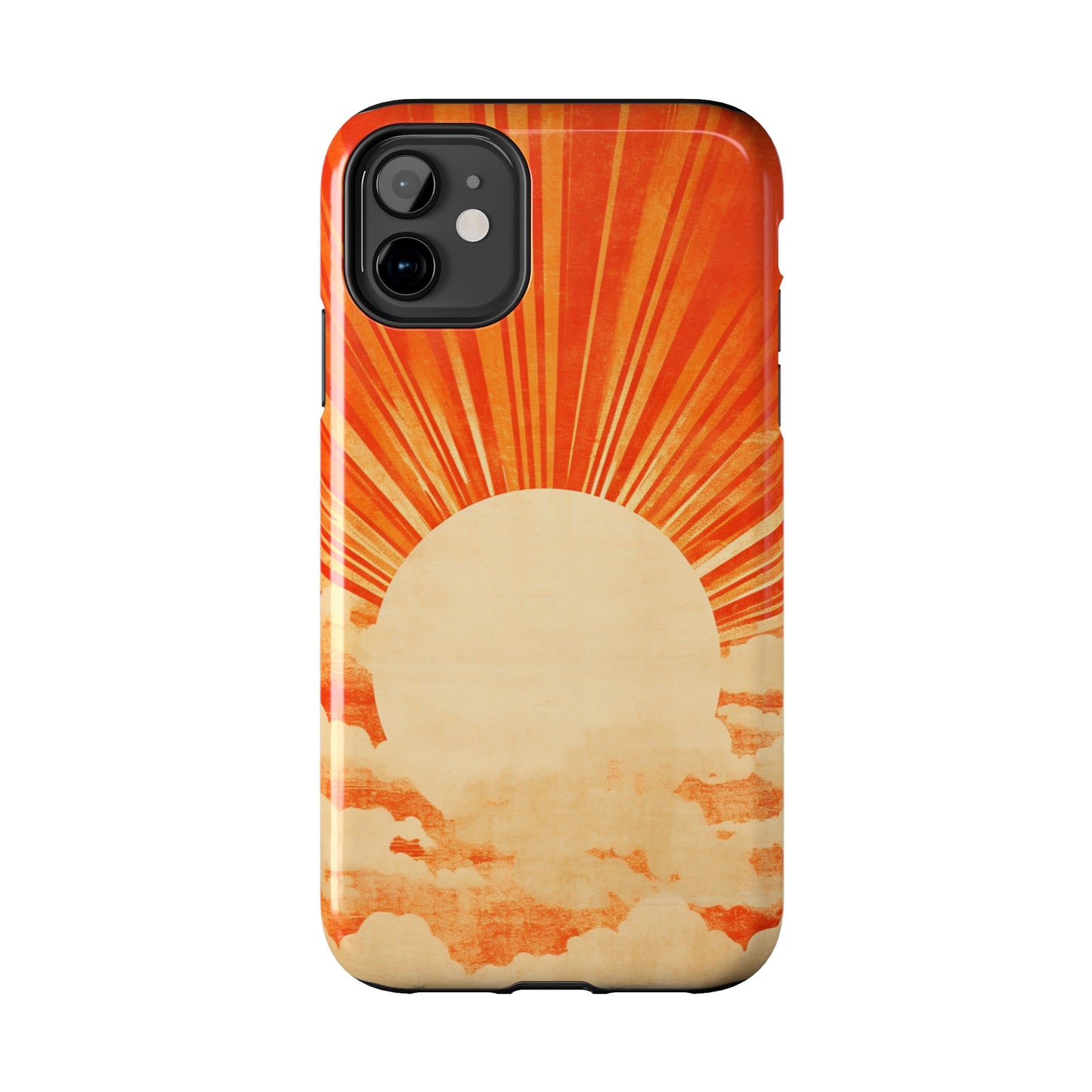 Retro Abstract Sunburst iPhone Case | Embrace the Nostalgic Charm of Artistic Rays