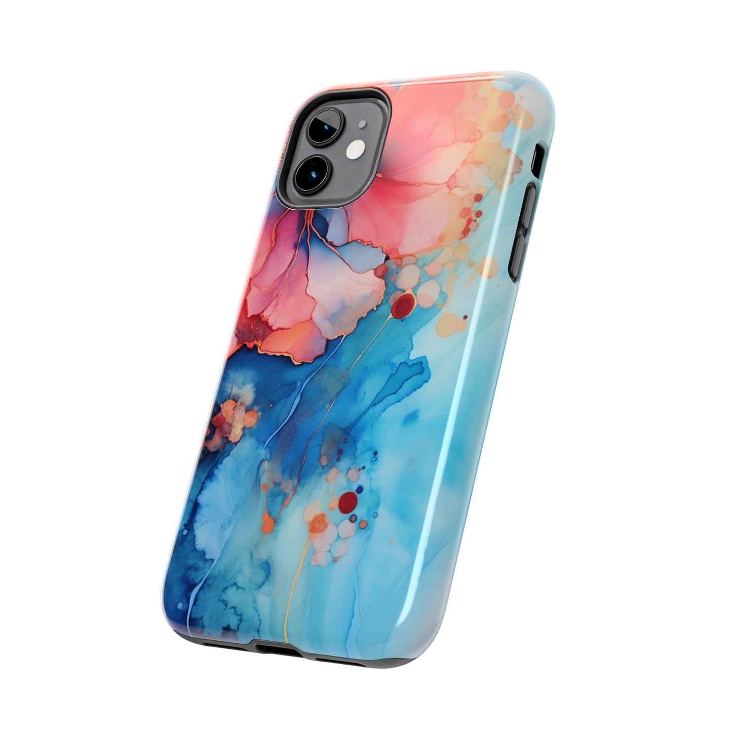 Marbled Floral Watercolor Phone Case | Embrace the Mesmerizing Multicolor Art