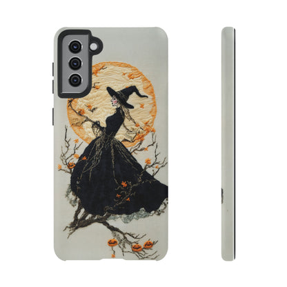 Halloween Witch Autumn iPhone Case, Embroidered Style