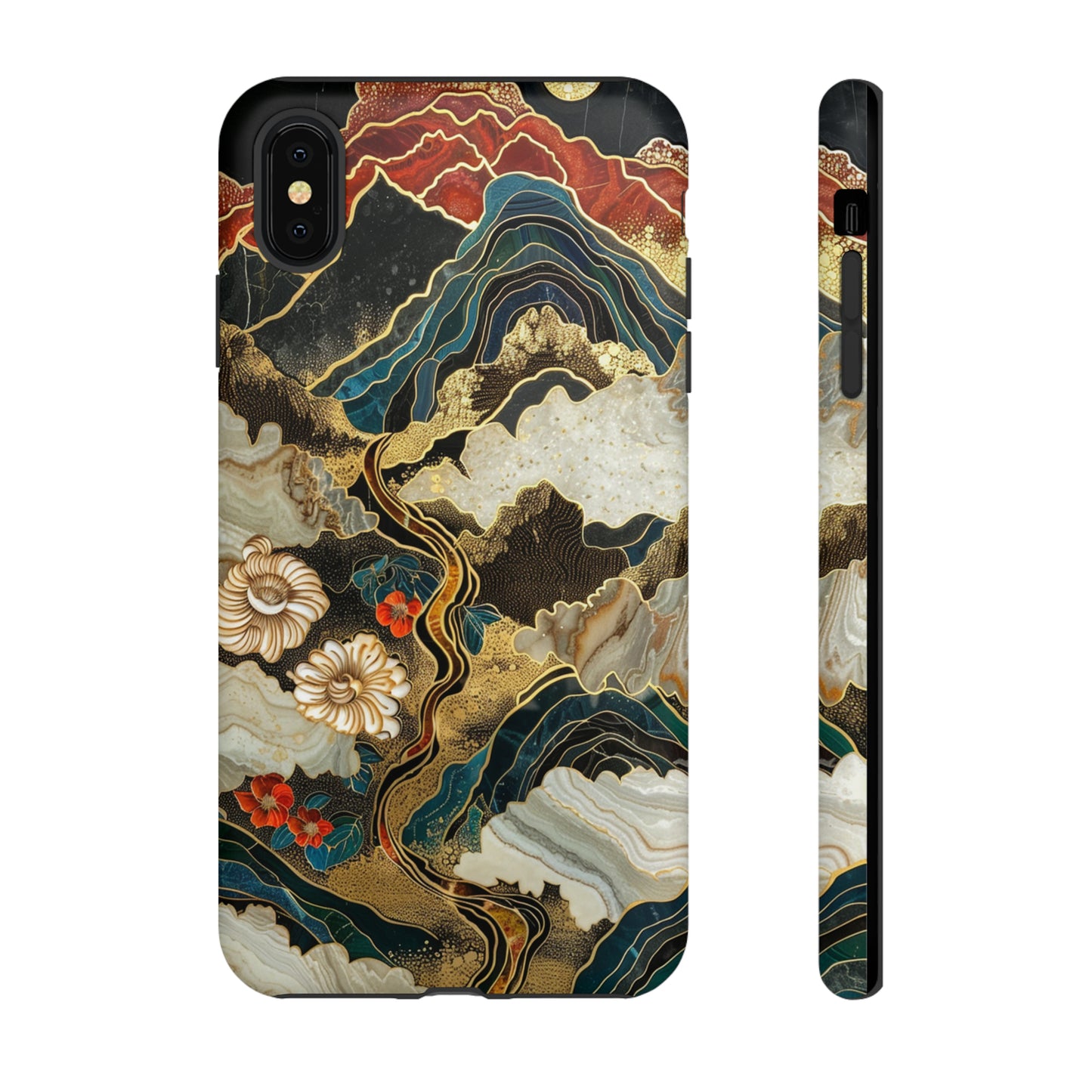 Chiyogami Stained Glass Floral Mountain Phone Case