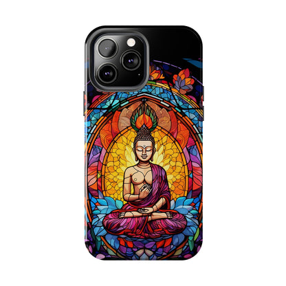 Stained Glass Magic iPhone Case: Psychedelic Tibet Buddha Mandala | iPhone 13 Case Mystical Tibetan Artistry