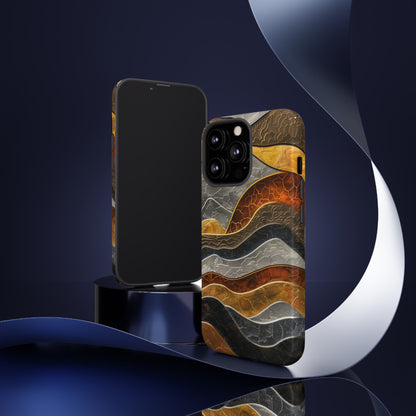 Abstract Gold and Silver Mountain Design Phone Case