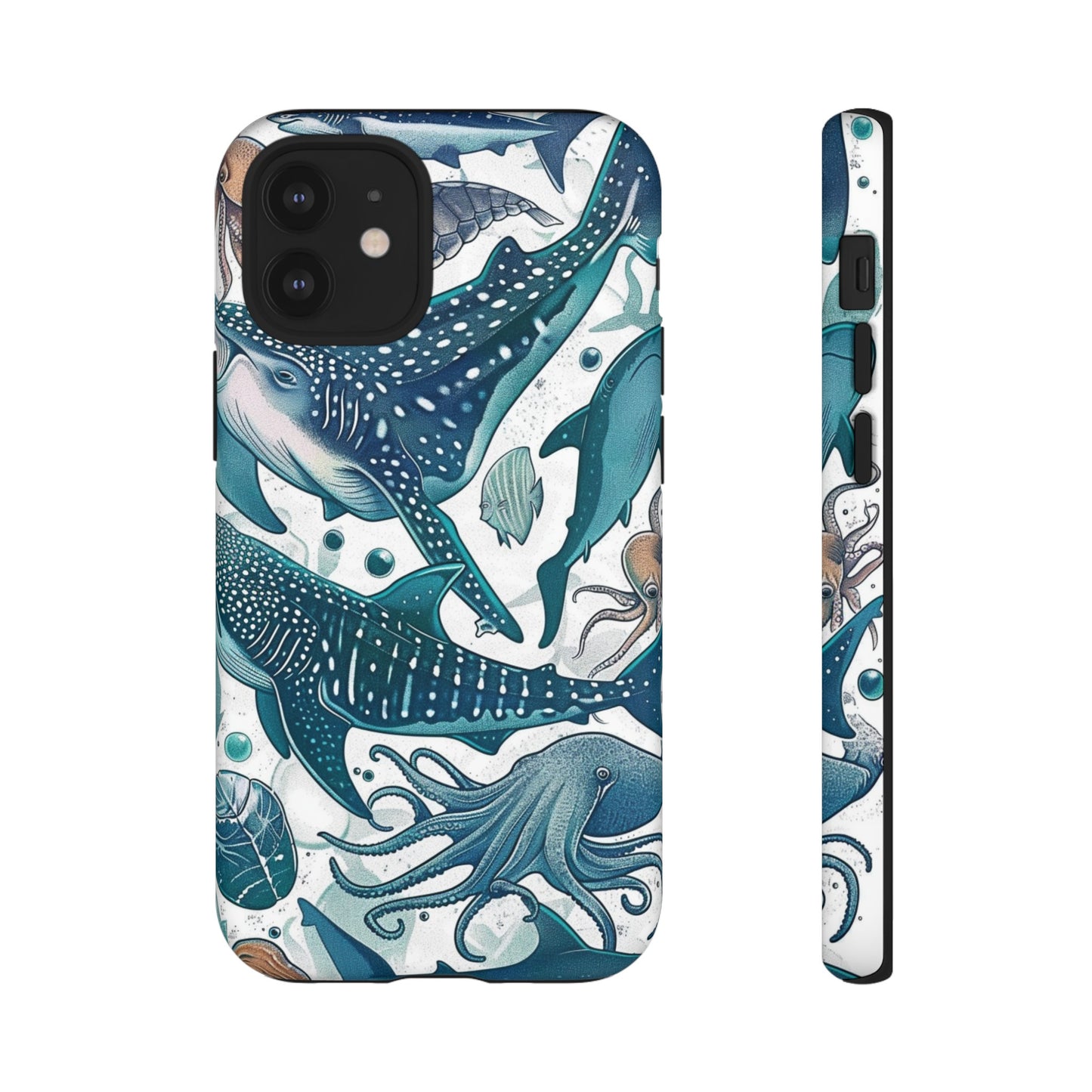 Undersea World Shark, Turtle, Manta Ray Phone Case