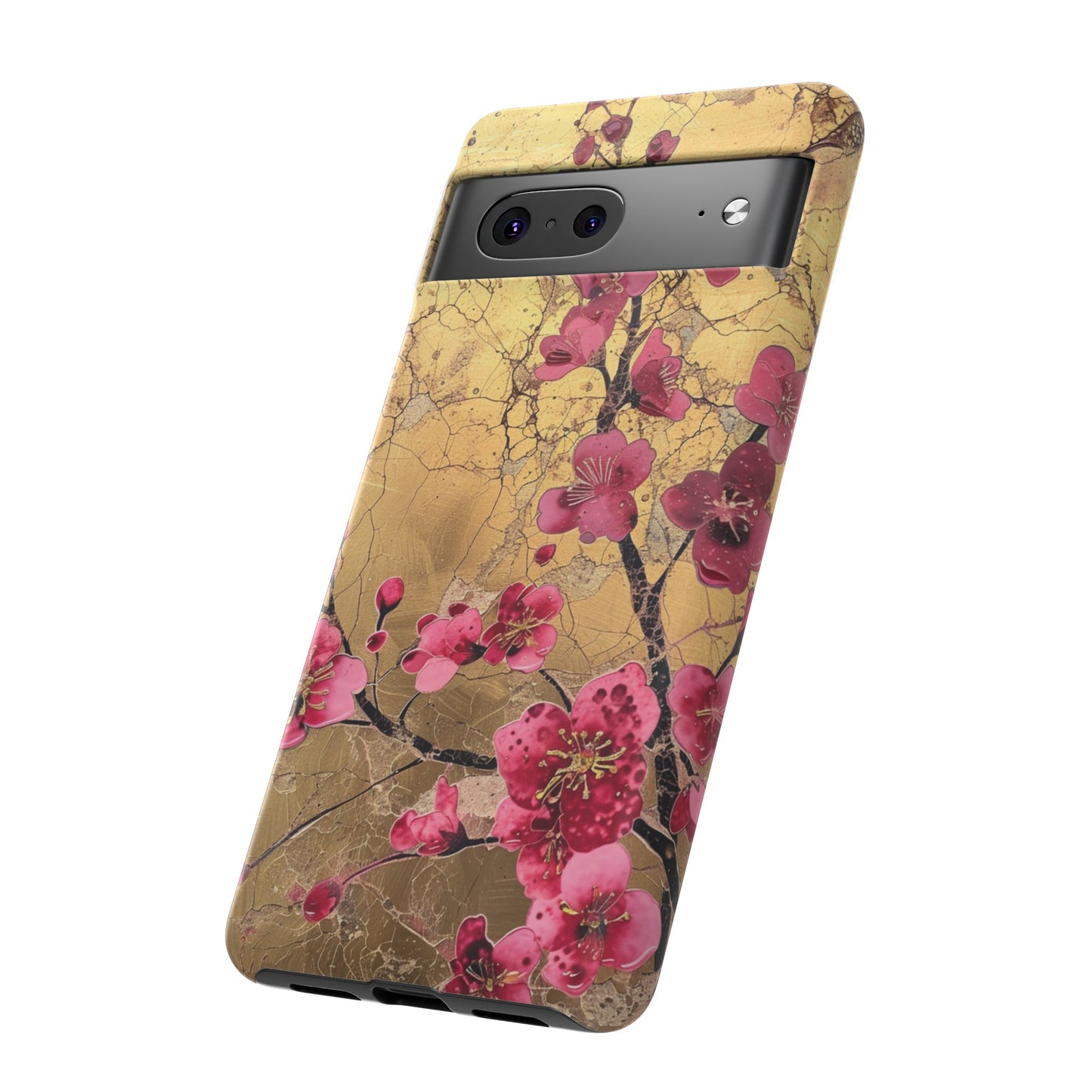 Pink Forget Me Nots Gold Floral Phone Case