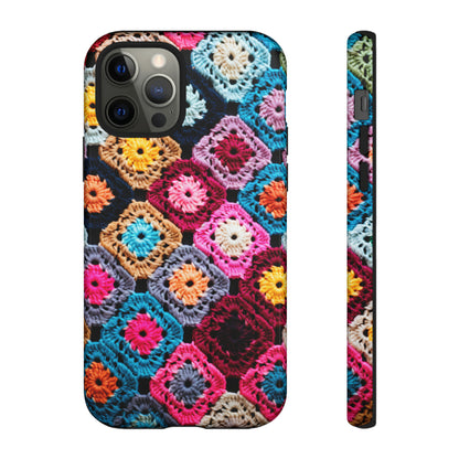 Vintage Floral Crochet Blanket Knit Look Phone Case