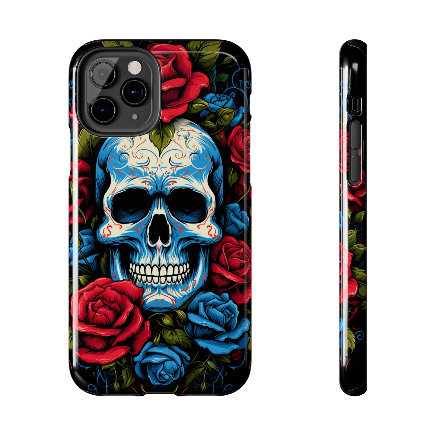 Skull and Roses iPhone Case | Edgy Elegance and Timeless Beauty