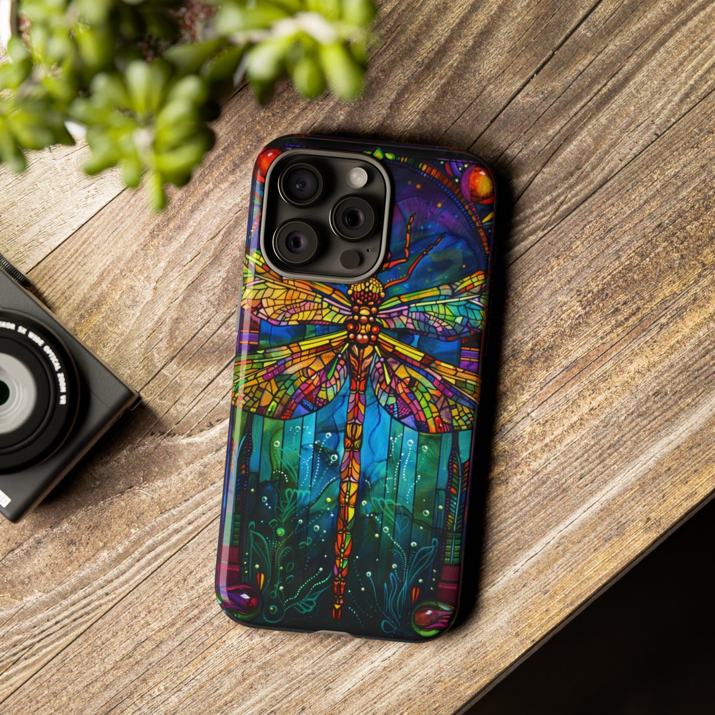 Art Deco Stained Glass Dragonfly Phone Cover