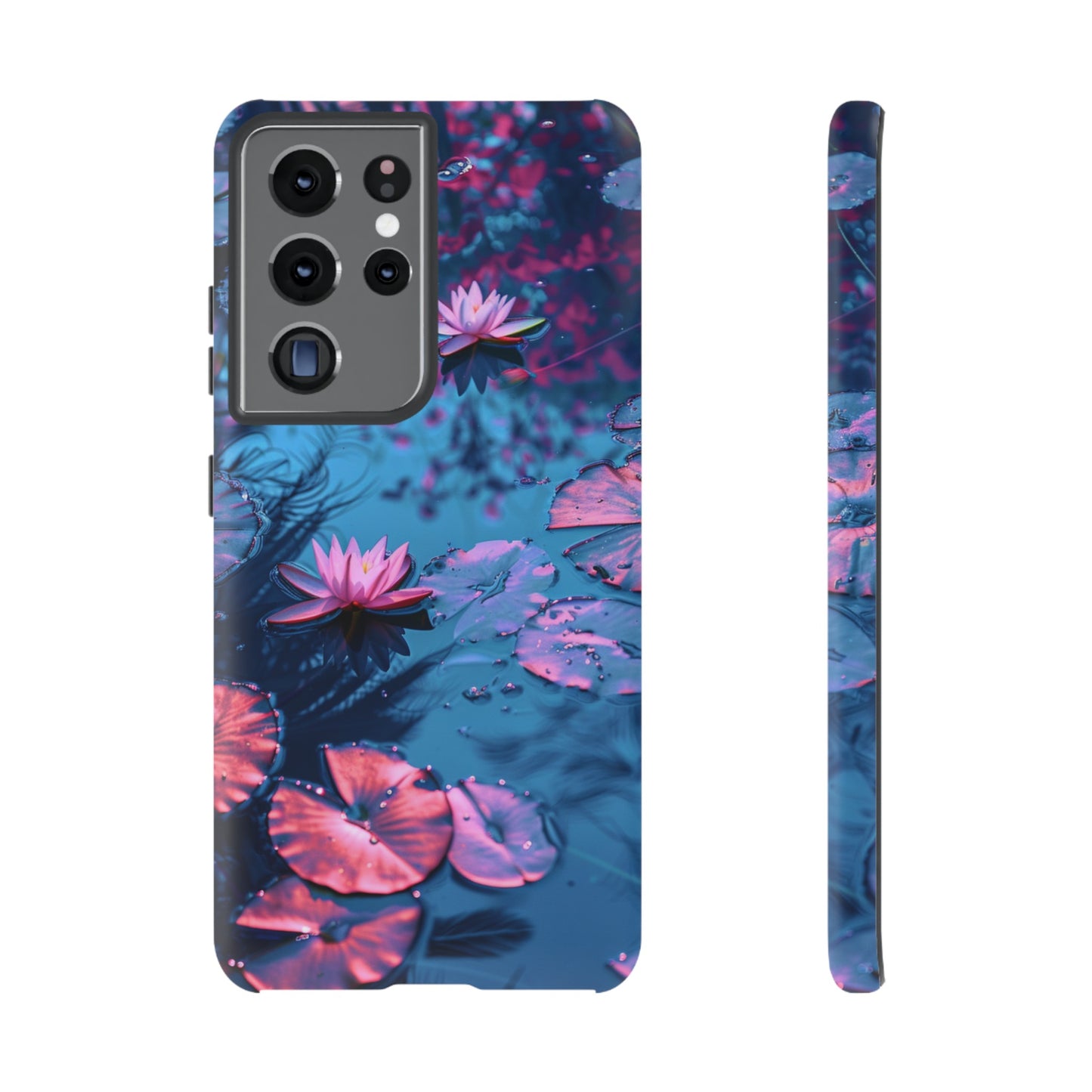 Magenta and Blue Color Zen Lily Pad Phone Case