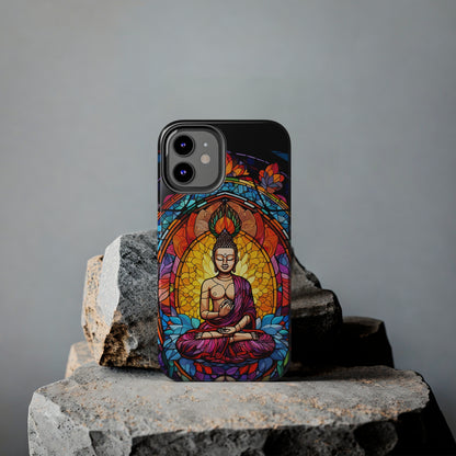 Stained Glass Magic iPhone Case: Psychedelic Tibet Buddha Mandala | iPhone 13 Case Mystical Tibetan Artistry