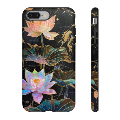 Zen Stained Glass Lotus Floral Design Phone Case