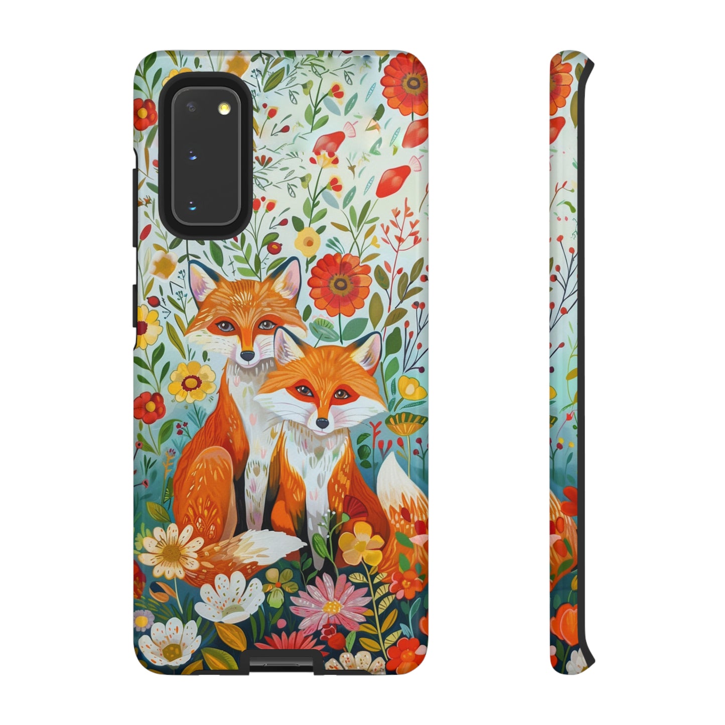 Foxes in the Floral Garden Phone Case