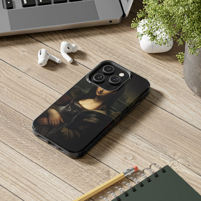 Mona Lisa with Cat iPhone Case | Art Phone Cases