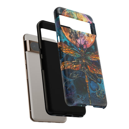 Full Moon Stained Glass Dragonfly Phone Cover