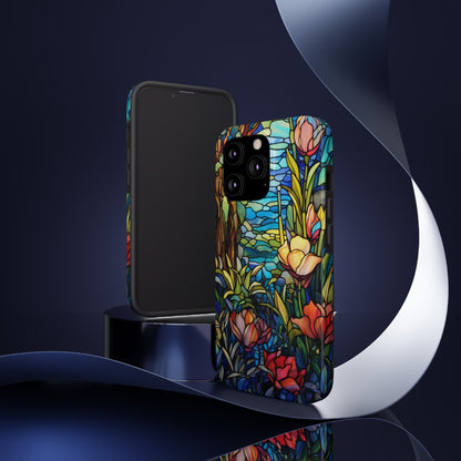 Stained Glass Floral Aesthetic iPhone Tough Case | Embrace Elegance and Durability