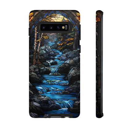 Stained Glass Stone Bridge and River Art Phone Case