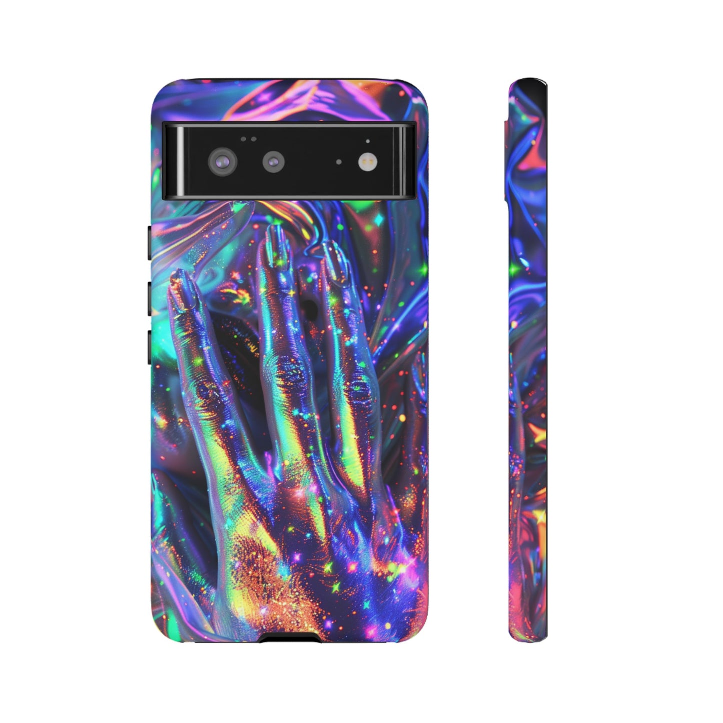 Marbled opalescent Holographic Print Phone Case