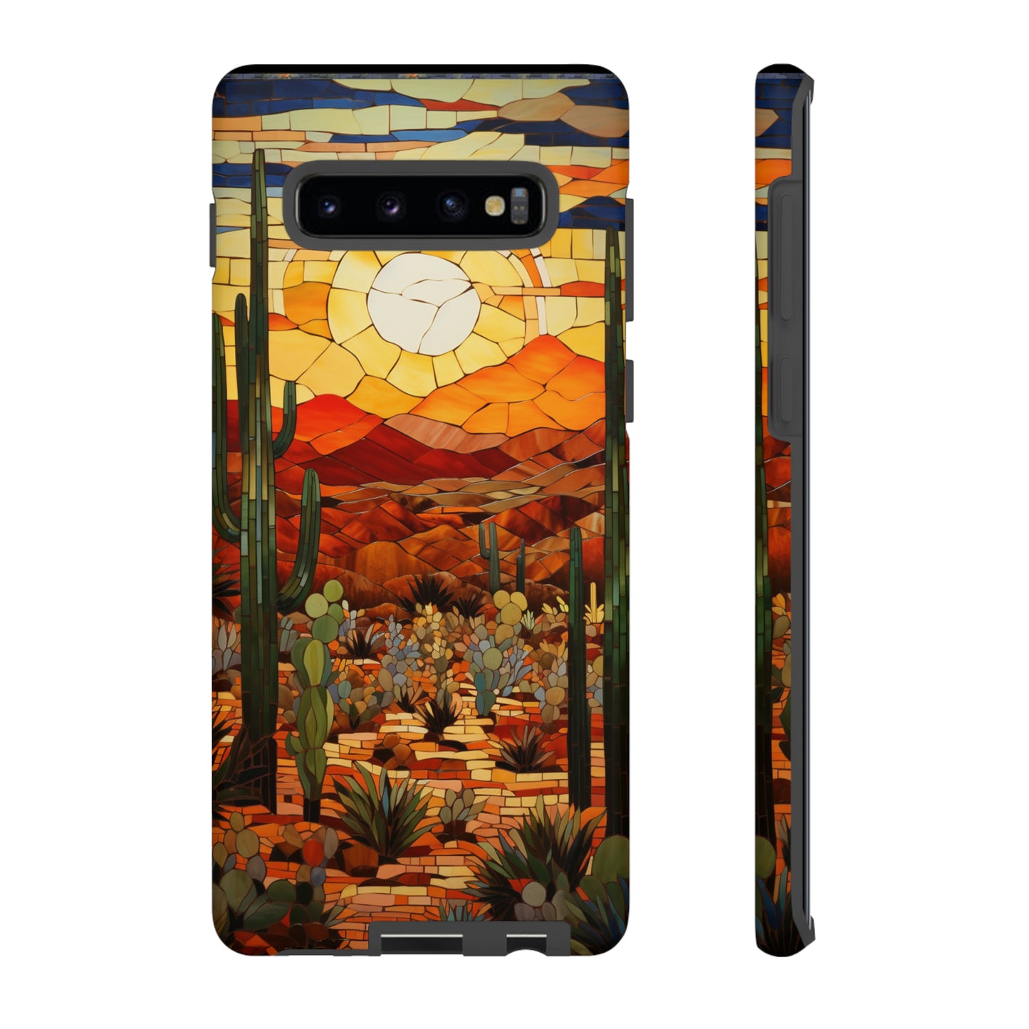 Desert Sunset Cactus Mosaic Tile