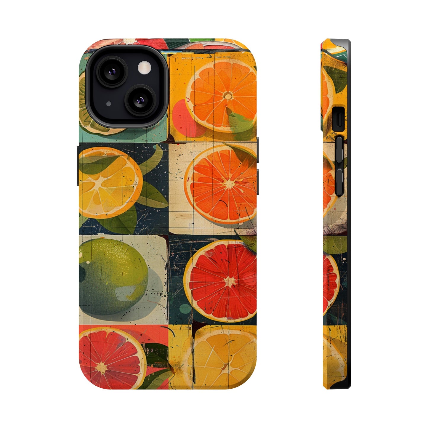 Italian Tile Citrus Fruit Abstract Floral Summer Style MagSafe Phone Case