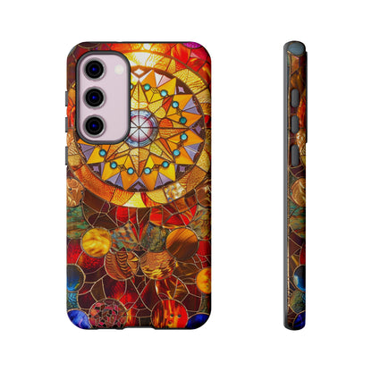 Cosmic Stained Glass Mandala Phone Case