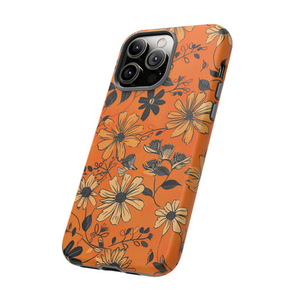 Orange Floral Phone Case Cute Summer Flower Aesthetic