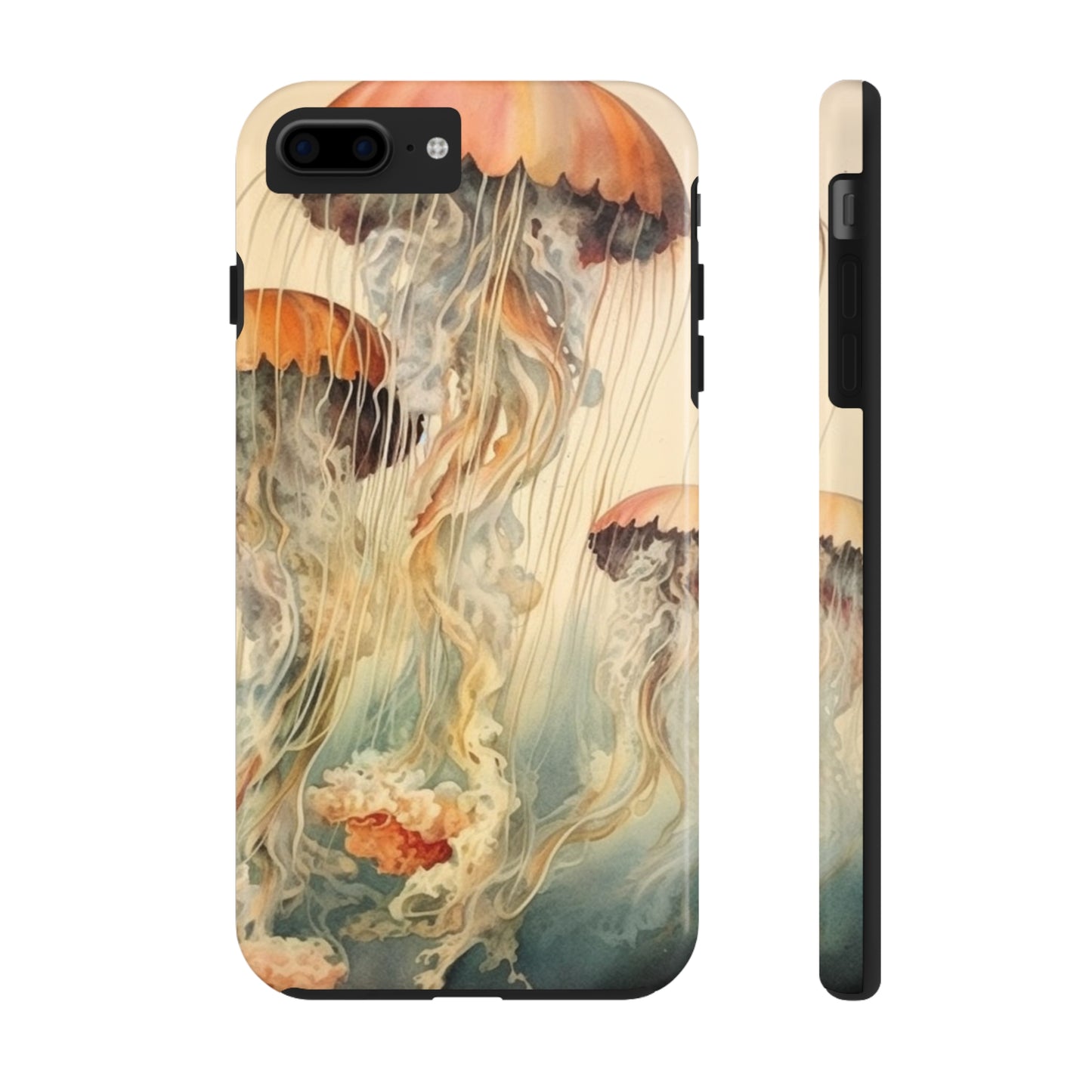 Floating Jellyfish iPhone Tough Case | Dive into an Ethereal Underwater World with Reliable Protection