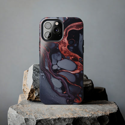 Marbled Dark Lava Flow Phone Case | Embrace the Vibrant Magma Vibes