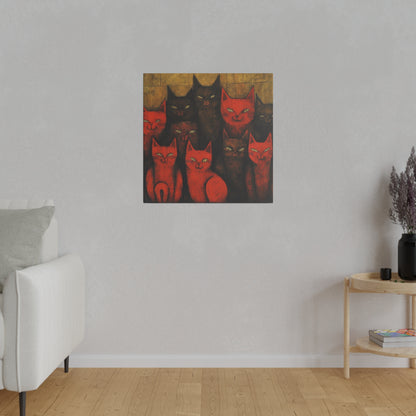 Herd of cats Surrealistic AI Generated Artwork | Stretched Canvas Print